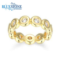 Gold Plated Ring with CZs- Size 7