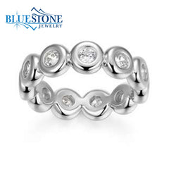 Silver Ring with CZs- Size 8