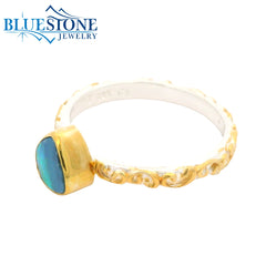 Silver & Gold Australian Opal Ring- Size 6