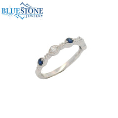 14KWG Ring w/ Diamonds & Sapphires - Sz. 7