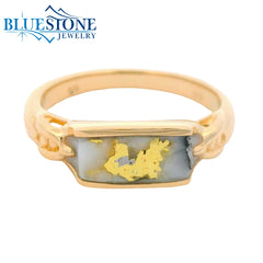 14K Yellow Gold Ring w/ Gold Quartz - Size 7.25