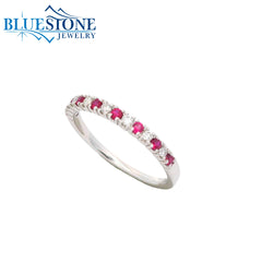 14KWG Ruby & Diamond Ring - Size 7