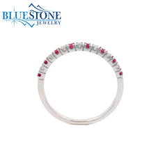 14KWG Ruby & Diamond Ring - Size 7