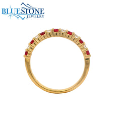 14KYG Ruby & Diamond Ring - Size 7