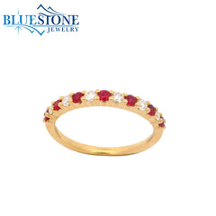 14KYG Ruby & Diamond Ring - Size 7