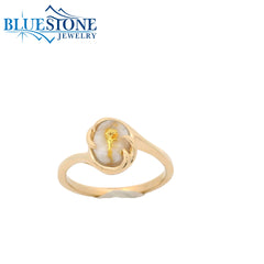 14K Yellow Gold Ring w/ Gold Quartz- Size 7