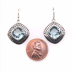 Sterling Silver Blue Topaz Earrings