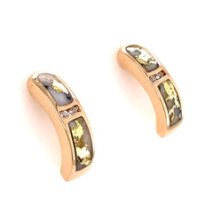 14kt YG Gold Quartz and Diamond Post Earrings
