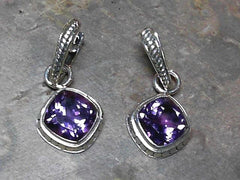Sterling Silver Amethyst Huggy Earrings