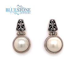 Sterling Silver White Pearl Earrings