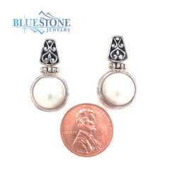 Sterling Silver White Pearl Earrings