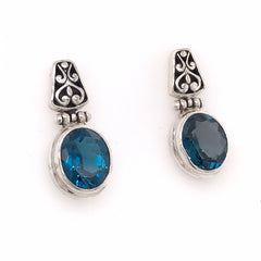 Sterling Silver London Blue Topaz Earrings