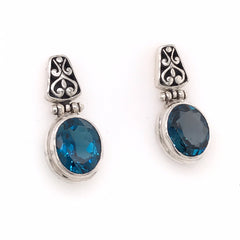 Sterling Silver London Blue Topaz Earrings