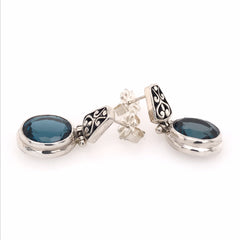 Sterling Silver London Blue Topaz Earrings