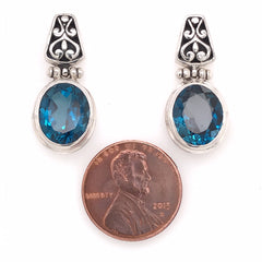 Sterling Silver London Blue Topaz Earrings