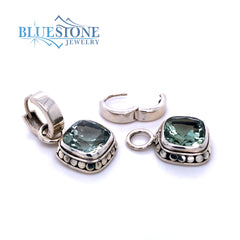 Sterling Silver Earrings w/Green Amethysts