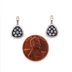14 Karat White Gold Earrings w/ Blue Sapphires & Diamonds