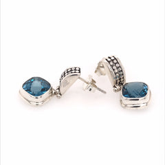 Sterling Silver London Blue Topazs Earrings