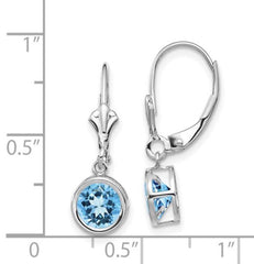 14kt White Gold Blue Topaz Earrings
