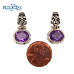 Sterling Silver Earrings w/ Amethysts