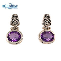 Sterling Silver Earrings w/ Amethysts