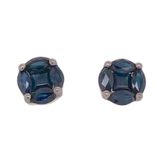 14 Karat White Gold Sapphire Stud Earrings