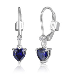 Silver Earrings with Sapphires and Diamonds