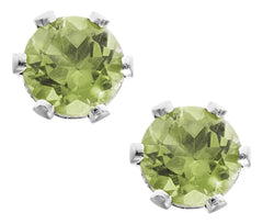 14kt White Gold 3mm Peridot Screw Back Stud Earrings