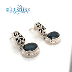Sterling Silver London Blue Topaz Earrings