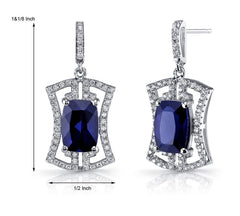 Sterling Silver Sapphire and CZ Earrings