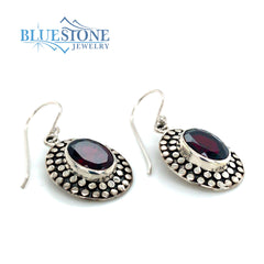 Sterling Silver Earrings with Garnets