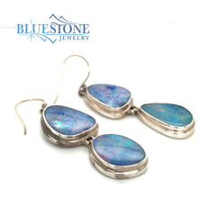 Sterling Silver Earrings with Australian Opals