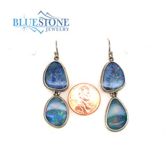 Sterling Silver Earrings with Australian Opals