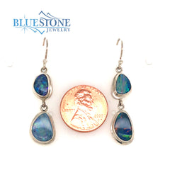 Sterling Silver Earrings with Australian Opals
