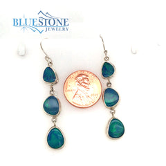 Sterling Silver Earrings with Australian Opals