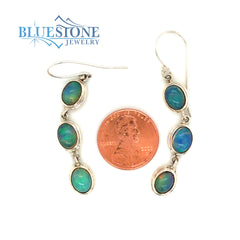 Sterling Silver Earrings with Ethiopian Opals