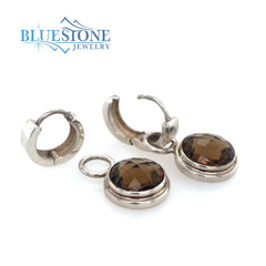 Sterling Silver Smokey Topaz Huggy Earrings
