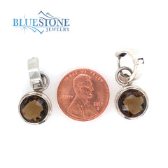 Sterling Silver Smokey Topaz Huggy Earrings