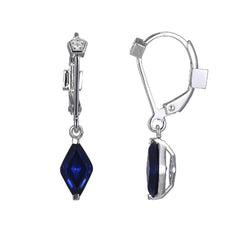 Silver Earrings with Sapphires, Diamonds and Rubies