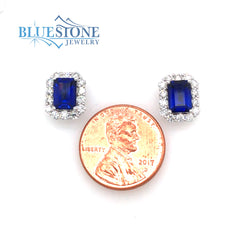 14kt White Gold Sapphire & Diamond Earrings