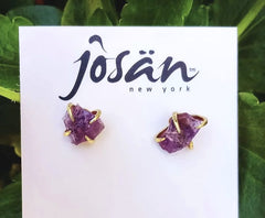 Gold Plated Amethyst Earrings
