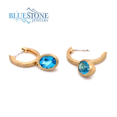 14kt Yellow Gold Earrings with Topazes and Diamonds