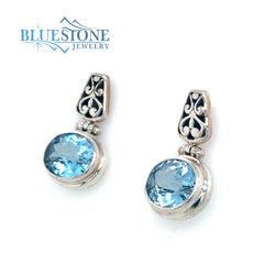 Sterling Silver Blue Topaz Earrings