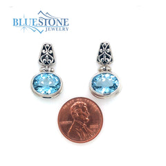 Sterling Silver Blue Topaz Earrings