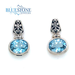 Sterling Silver Blue Topaz Earrings