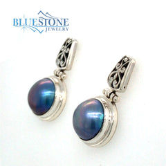 Sterling Silver Grey Pearl Earrings