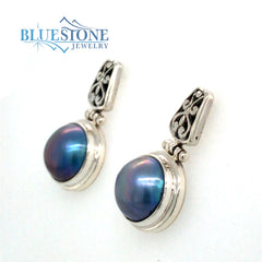 Sterling Silver Grey Pearl Earrings