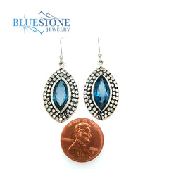 Sterling Silver Earrings with London Blue Topazes