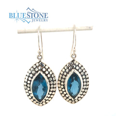 Sterling Silver Earrings with London Blue Topazes