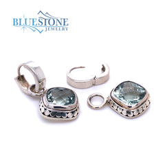 Sterling Silver Earrings w/Green Amethysts